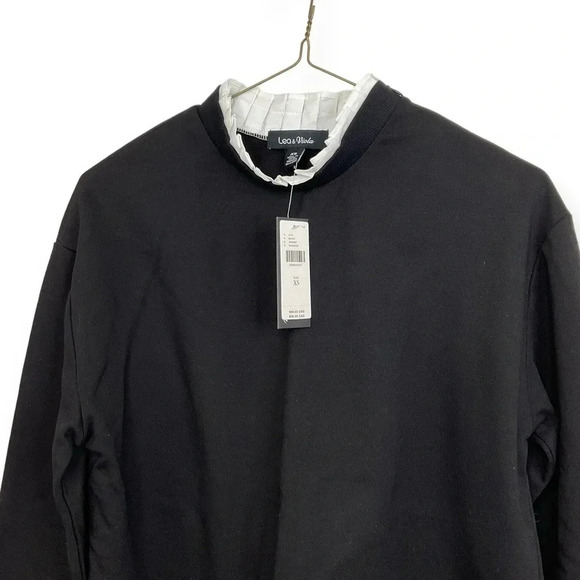 Anthropologie Black Lea & Viola Pullover Sweatshirt Size XS - Picture 2 of 5